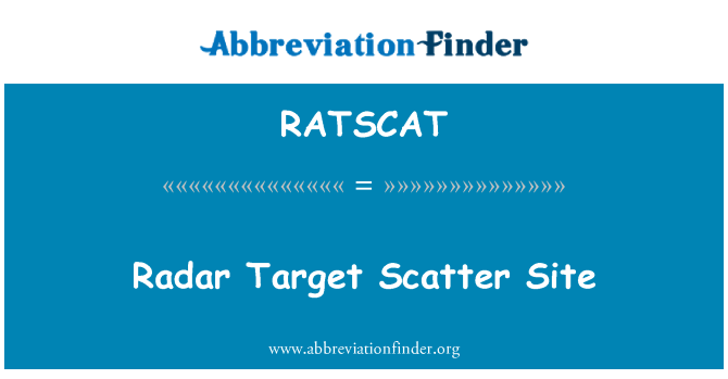 RATSCAT: Cíli bodový radar
