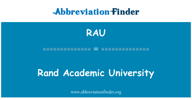 RAU: Univerzita Rand akademické