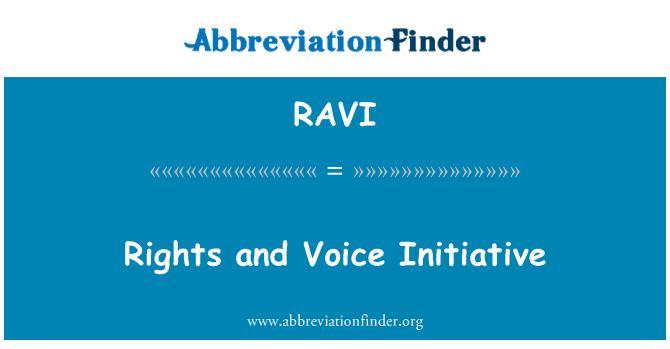 RAVI: Iniciativa de la voz y los derechos