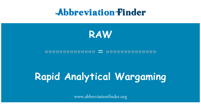 RAW: Rapid Analytical Wargaming