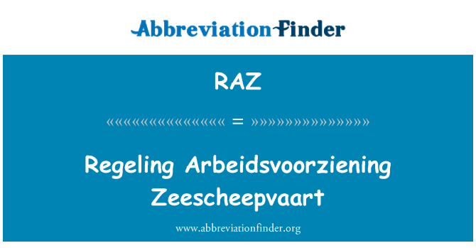 RAZ: Nařízení Arbeidsvoorziening Zeescheepvaart
