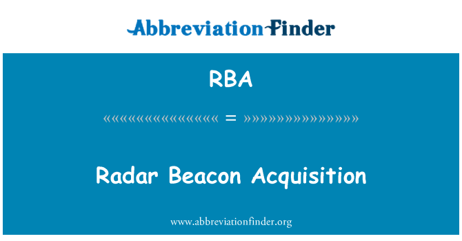 RBA: Acquisizione radar Beacon