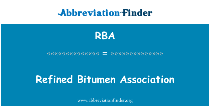 RBA: Рафинирани битум асоциация