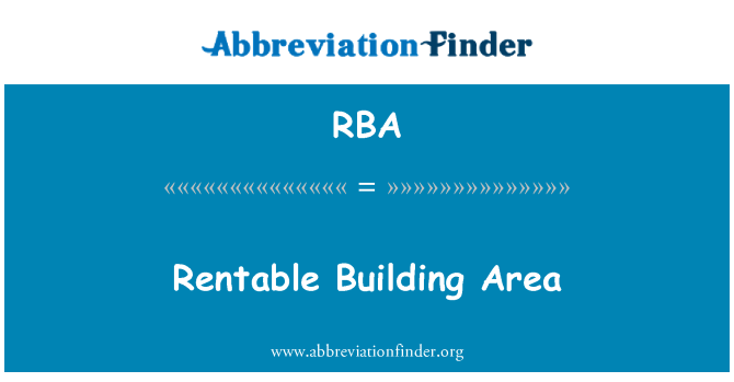 RBA: Rentable निर्माण क्षेत्र