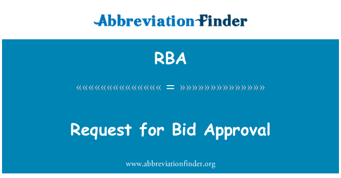RBA: Demande d'approbation de la candidature