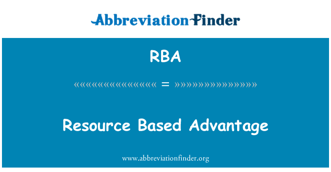 RBA: Berbasis sumber daya keuntungan