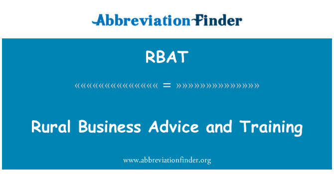 RBAT: Landsbygdsföretag rådgivning och utbildning