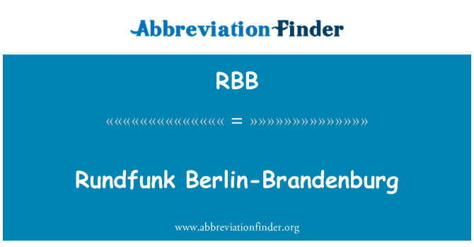 RBB: Rundfunk Berlin-Brandenburg