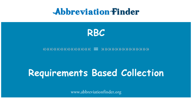 RBC: مجموعہ ضروریات کی بنیاد