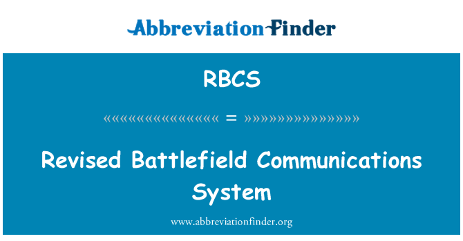RBCS: Sistem komunikasi direvisi Battlefield