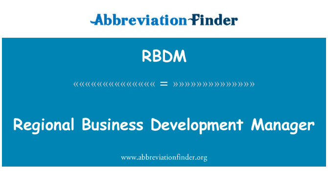 RBDM: Rheolwr datblygu busnes rhanbarthol