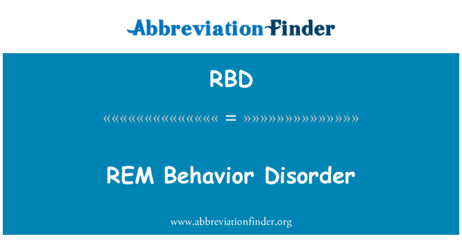 RBD: הפרעת התנהגות REM