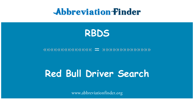 RBDS: 红牛驱动程序搜索