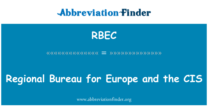 RBEC: Regionalbüro für Europa und der GUS