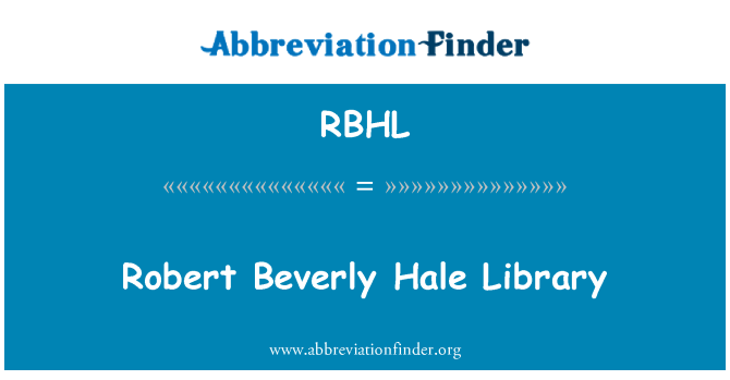 RBHL: Robert Beverly Hale bibliyotèk