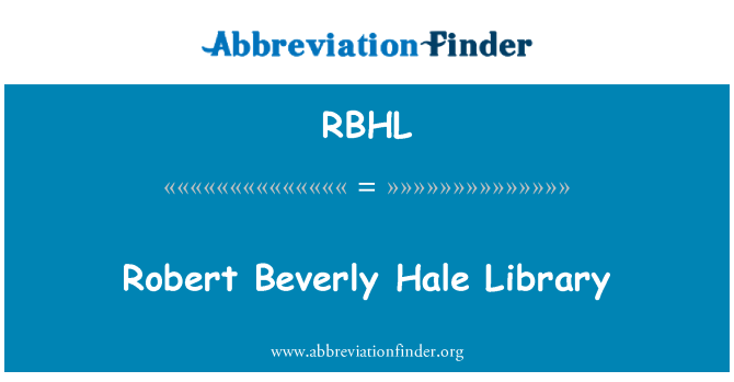 RBHL: Robert Beverly Hale bibliotek