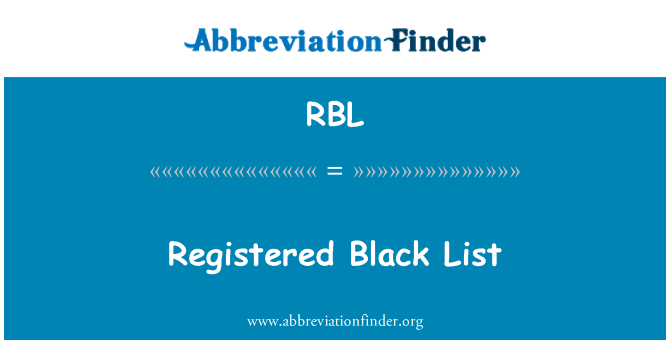 RBL: 注册的黑名单