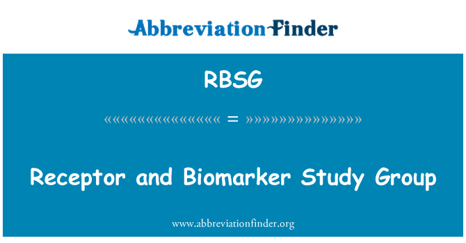 RBSG: Receptorů a Biomarker studijní skupina