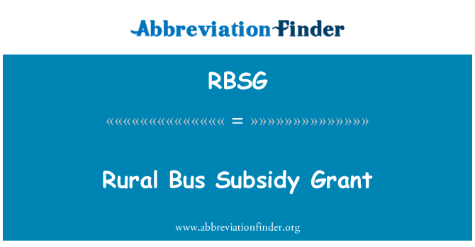 RBSG: Octroi de subvention Bus rural