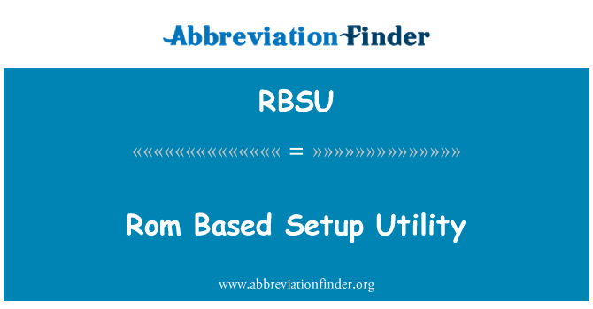 RBSU: ROM založené Setup Utility