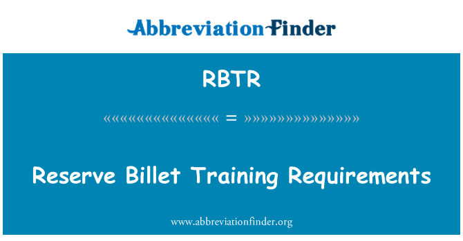 RBTR: Riserva billetta ħtiġiet tat-taħriġ