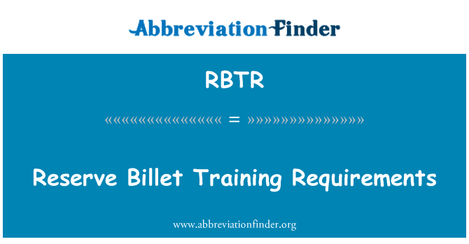 RBTR: Réserver Billet exigences de formation