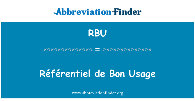 RBU: Référentiel de Bon kasutus