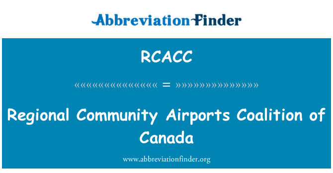RCACC: Coaliţia de aeroporturi comunitare regionale din Canada
