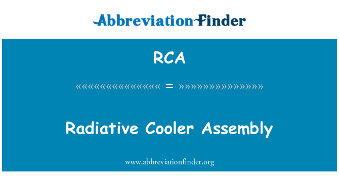 RCA: Radiative Assemblée refroidisseur