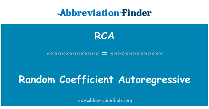 RCA: यादृच्छिक गुणांक Autoregressive