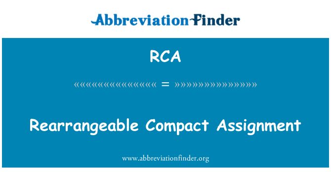 RCA: Aseiniad Compact rearrangeable