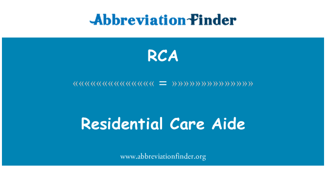 RCA: Βοηθός στεγάσεως και φροντίδας