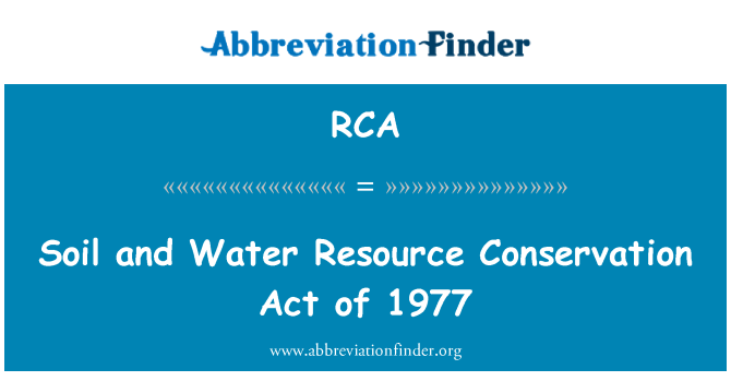 RCA: Tanah dan air Akta Pemuliharaan sumber tahun 1977