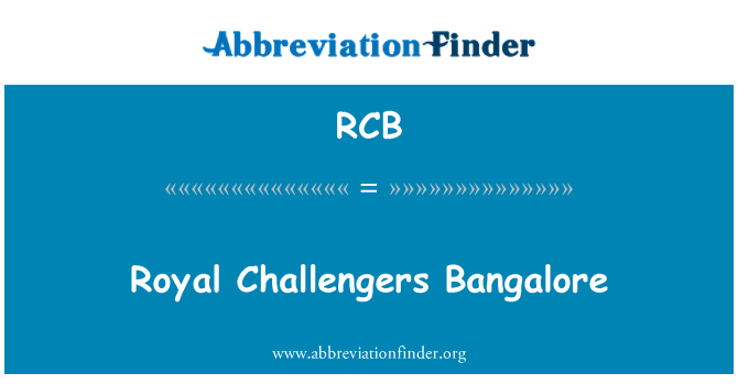 RCB: Royal zawodnicy Bangalore