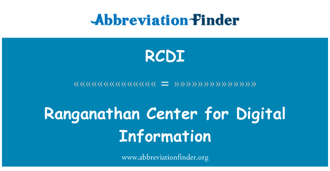 RCDI: Ranganathan център за цифрова информация