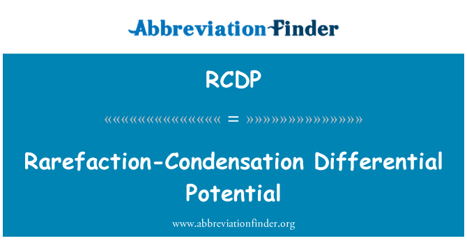 RCDP: Raréfaction-Condensation différentielle potentiel