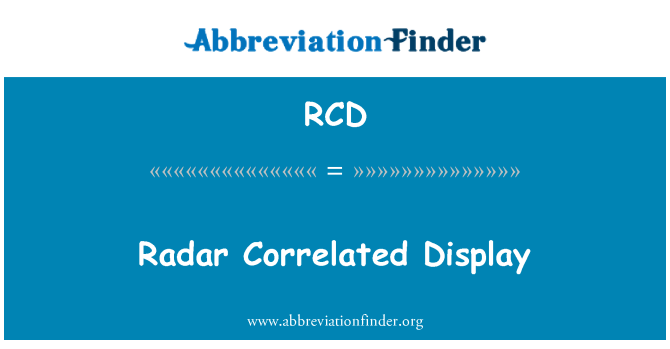 RCD: Affichage en corrélation radar