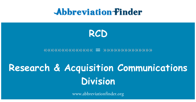 RCD: Rechèch & akizisyon kominikasyon divizyon