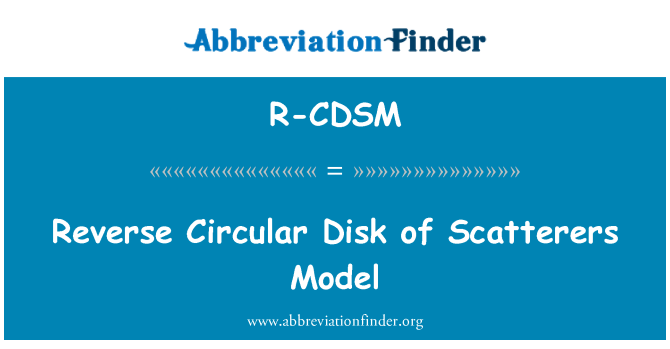 R-CDSM: Reverznej kruhový Disk Scatterers modelu