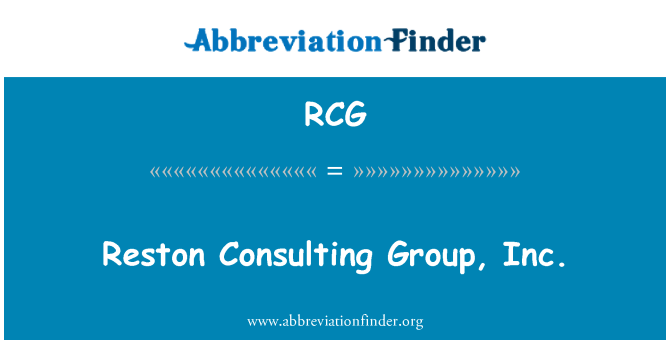 RCG: Reston Consulting Group, Inc.