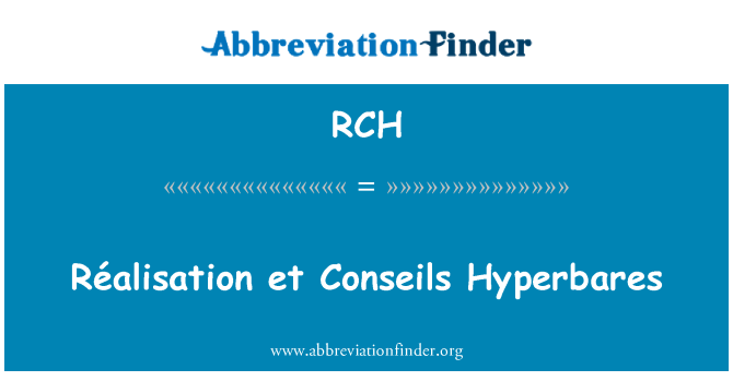 RCH: Réalisation et Conseils Hyperbares