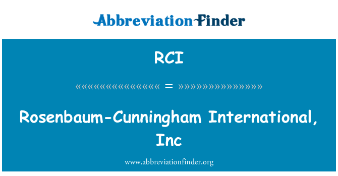 RCI: Rosenbaum Cunningham International, Inc