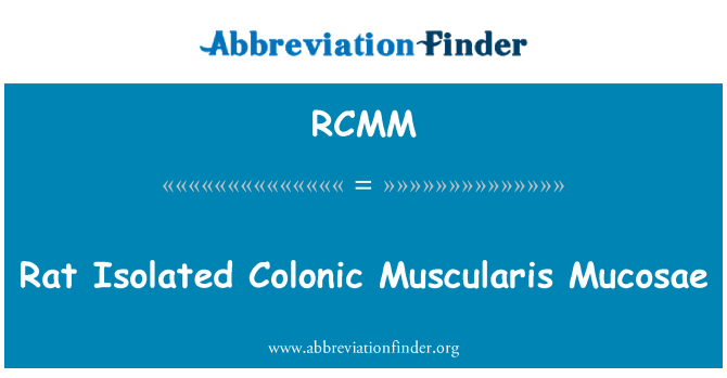 RCMM: Rat Isolated Colonic Muscularis Mucosae