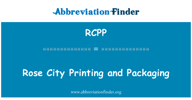 RCPP: Rose City Impression Et Emballage