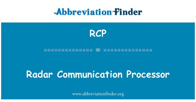 RCP: Radar kommunikation Processor