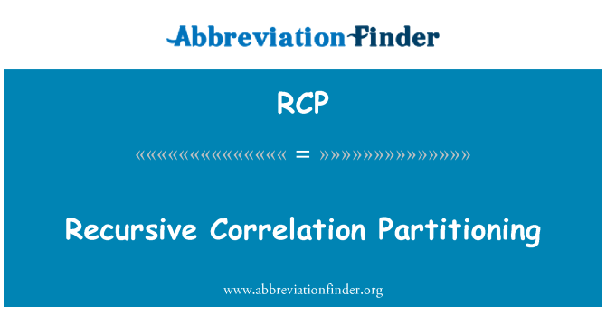 RCP: Recursive corelaţie partiţionare
