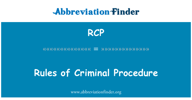 RCP: Straffeprocessuelle regler