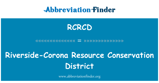 RCRCD: Riverside-Corona okres ochrany zdrojů