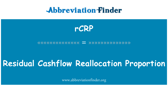 rCRP: 잔여 Cashflow 재할당 비율