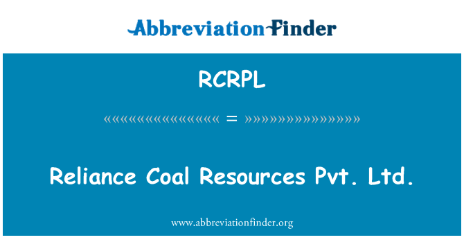 RCRPL: Sõltuvus söe ressursside Pvt. Ltd.